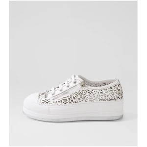 Django & Juliette Gams Dj White White Sole Leather White White Sole Sneakers Womens Shoes Casual Casual Sneakers