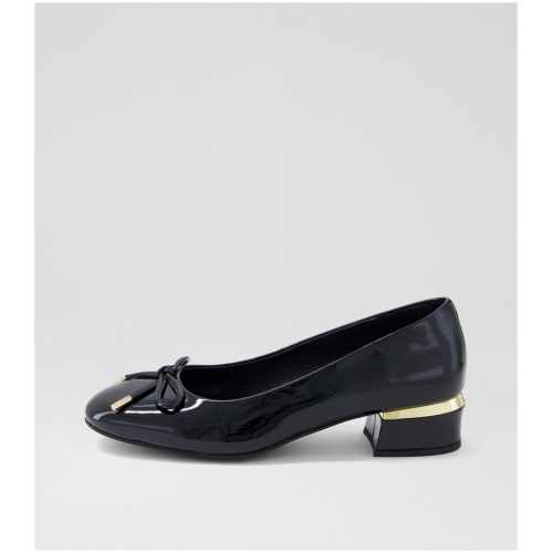 Django & Juliette Ghazias Dj Black Patent Leather Black Shoes Womens Shoes Casual Heeled Shoes
