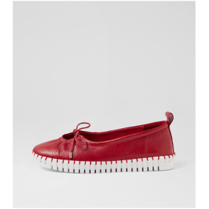 Django & Juliette Halimas Dj Dk Red White Sole Leather Dk Red White Sole Shoes Womens Shoes Casual Flat Shoes