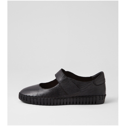 Django & Juliette Harmoni Dj Black Black Sole Leather Black Black Sole Shoes Womens Shoes Casual Flat Shoes