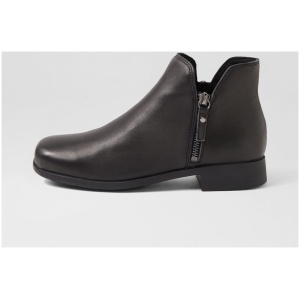 Django & Juliette Issia Dj Black Leather Black Boots Womens Shoes Casual Ankle Boots