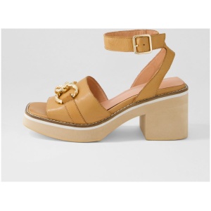 Django & Juliette Jarth Dj Tan Leather Tan Sandals Womens Shoes Casual Heeled Sandals