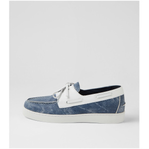 Django & Juliette Jaylohs Dj Blue Dist White Leather Blue Dist White Shoes Womens Shoes Casual Flat Shoes