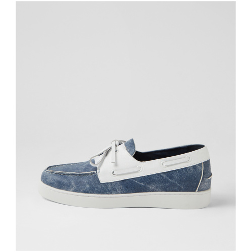 Django & Juliette Jaylohs Dj Blue Dist White Leather Blue Dist White Shoes Womens Shoes Casual Flat Shoes