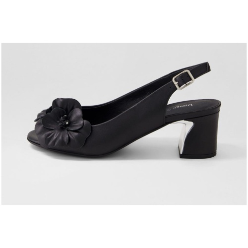 Django & Juliette Jinkley Dj Black Leather Black Sandals Womens Shoes Dress Heeled Sandals