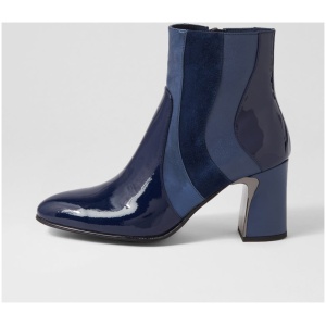 Django & Juliette Kame Dj Navy Mix Navy Boots Womens Shoes Ankle Boots