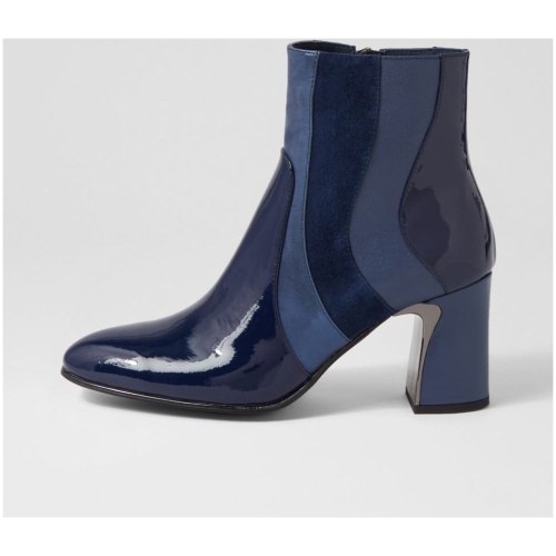 Django & Juliette Kame Dj Navy Mix Navy Boots Womens Shoes Ankle Boots