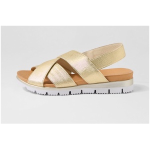 Django & Juliette Laramie Dj Pale Gold Elastic Pale Gold Sandals Womens Shoes Casual Sandals Flat Sandals
