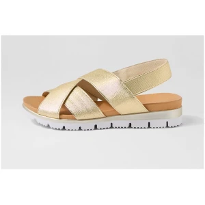 Django & Juliette Laramie Dj Pale Gold Elastic Pale Gold Sandals Womens Shoes Casual Sandals Flat Sandals