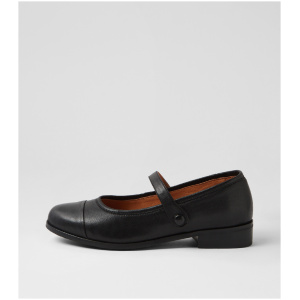 Django & Juliette Lenergy Dj Black Leather Black Shoes Womens Shoes Casual Flat Shoes