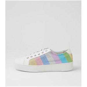 Django & Juliette Limmell Dj White Gelato Multi Leather Jewels White Gelato Multi Sneakers Womens Shoes Casual Casual Sneakers