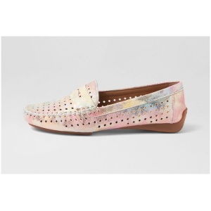 Django & Juliette Lonaser Dj Pink Multi Leather Pink Multi Shoes Womens Shoes Casual Flat Shoes