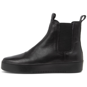 Django & Juliette Lucero Dj Black Black Sole Leather Black Black Sole Boots Womens Shoes Casual Ankle Boots