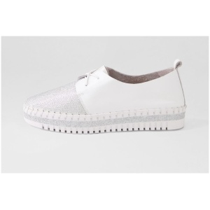 Django & Juliette Marlies Dj Silver White Jewels Leather Silver White Sneakers Womens Shoes Casual Casual Sneakers