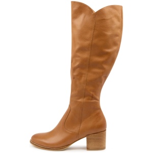 Django & Juliette Meryl Dj Dk Tan Leather Dk Tan Boots Womens Shoes Casual Long Boots