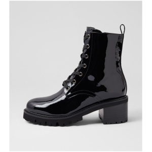 Django & Juliette Moriah Dj Black Black Heel Patent Leather Black Black Heel Boots Womens Shoes Casual Ankle Boots