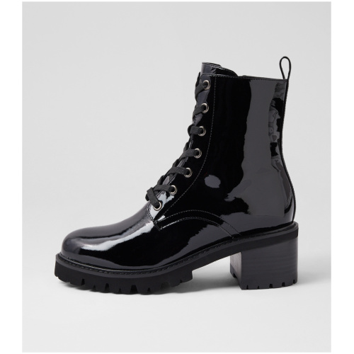 Django & Juliette Moriah Dj Black Black Heel Patent Leather Black Black Heel Boots Womens Shoes Casual Ankle Boots