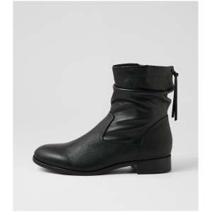 Django & Juliette Newelos Dj Black Black Heel Leather Black Black Heel Boots Womens Shoes Casual Ankle Boots