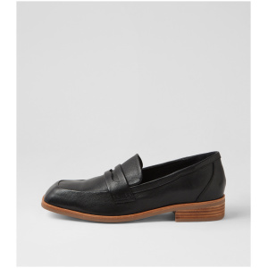 Django & Juliette Nove Dj Black Natural Heel Leather Black Natural Heel Shoes Womens Shoes Casual Flat Shoes
