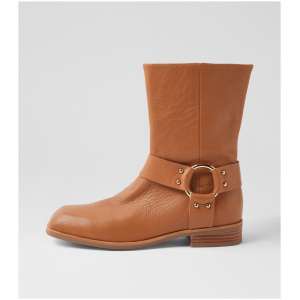 Django & Juliette Nutella Dj Dk Tan Leather Dk Tan Boots Womens Shoes Casual Ankle Boots