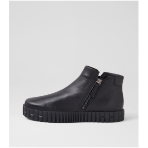 Django & Juliette Ohrest Dj Black Black Sole Leather Black Black Sole Boots Womens Shoes Casual Ankle Boots