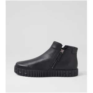 Django & Juliette Ohrest Dj Black Black Sole Leather Black Black Sole Boots Womens Shoes Casual Ankle Boots