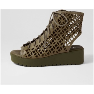 Django & Juliette Olava Dj Olive Olive Sole Leather Olive Olive Sole Sandals Womens Shoes Casual Sandals Flat Sandals