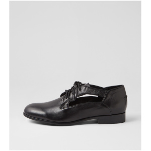 Django & Juliette Qempto Dj Black Black Heel Leather Black Black Heel Shoes Womens Shoes Casual Flat Shoes