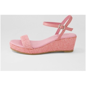Django & Juliette Sable Dj Pink Pretty Pink Syn Raffia Leather Pink Pretty Pink Sandals Womens Shoes Casual Heeled Sandals