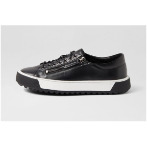 Django & Juliette Toppine Dj Black Leather Black Sneakers Womens Shoes Casual Casual Sneakers