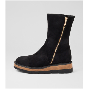 Django & Juliette Tristad Dj Black Nat & Black Suede Sole Black Nat & Black Boots Womens Shoes Casual Ankle Boots