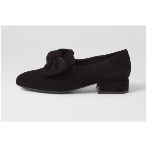 Django & Juliette Varva Dj Black Suede Black Shoes Womens Shoes Casual Heeled Shoes