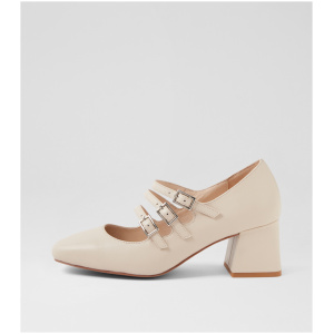 Django & Juliette Vierra Dj Cream Leather Cream Shoes Womens Shoes Casual Heeled Shoes