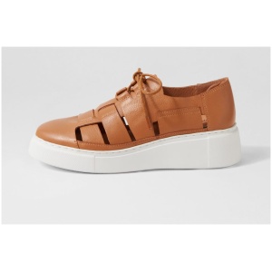 Django & Juliette Yao Dj Dk Tan White Sole Leather Dk Tan White Sole Sneakers Womens Shoes Casual Casual Sneakers