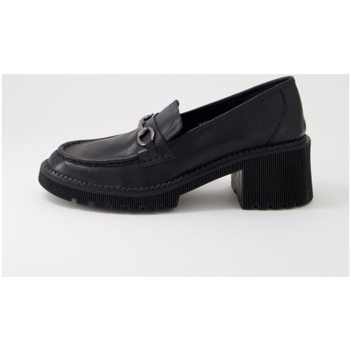 Django & Juliette Zoey Dj Black Leather Black Shoes Womens Shoes Casual Heeled Shoes