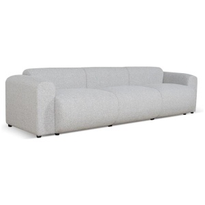 Elita 4 Seater Fabric Sofa - Silver Grey Boucle by Interior Secrets - AfterPay Available