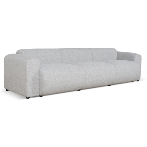 Elita 4 Seater Fabric Sofa - Silver Grey Boucle by Interior Secrets - AfterPay Available