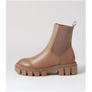 Eos Feat Eo Taupe Leather Taupe Boots Womens Shoes Casual Ankle Boots