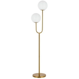 Eterna 2 Floor Lamp, Opal Matte, Antique Gold