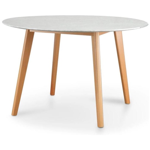 Ex Display - Aron 120cm Round Marble Dining Table - Natural Base by Interior Secrets - AfterPay Available
