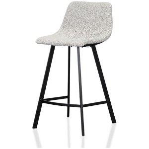 Ex Display - Duke 65cm Bar Stool - Moonlit Pepper Boucle by Interior Secrets - AfterPay Available