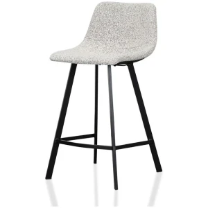 Ex Display - Duke 65cm Bar Stool - Moonlit Pepper Boucle by Interior Secrets - AfterPay Available