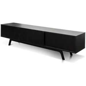 Ex Display - Ella 2.1m Wooden TV Unit - Full Black by Interior Secrets - AfterPay Available