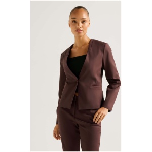 Forever New Women's Abbey Fitted Blazer Jacket in Merlot Suit