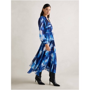Forever New Women's Annabel Button Through Midi Dress in Blue Odella Floral