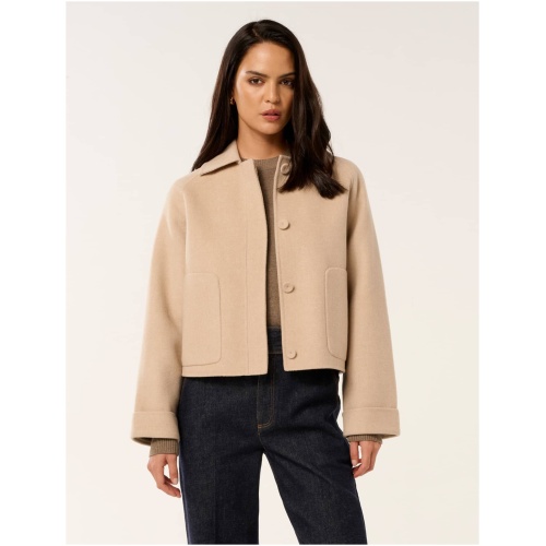Forever New Women's Bridgette Felled Jacket in Light Camel