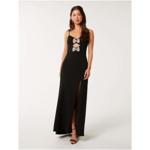 Forever New Women's Brynn Strappy Bow Maxi Dress in Black