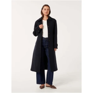 Forever New Women's Dallas Single Breasted Wrap Coat in Navy