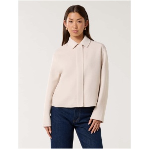 Forever New Women's Eden Zip-Through Felled Jacket in Cream
