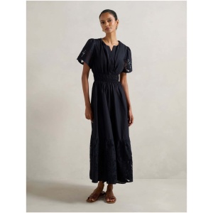 Forever New Women's Eleanor Petite Cutwork Midi Dress in Navy
